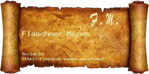 Flaschner Mózes névjegykártya